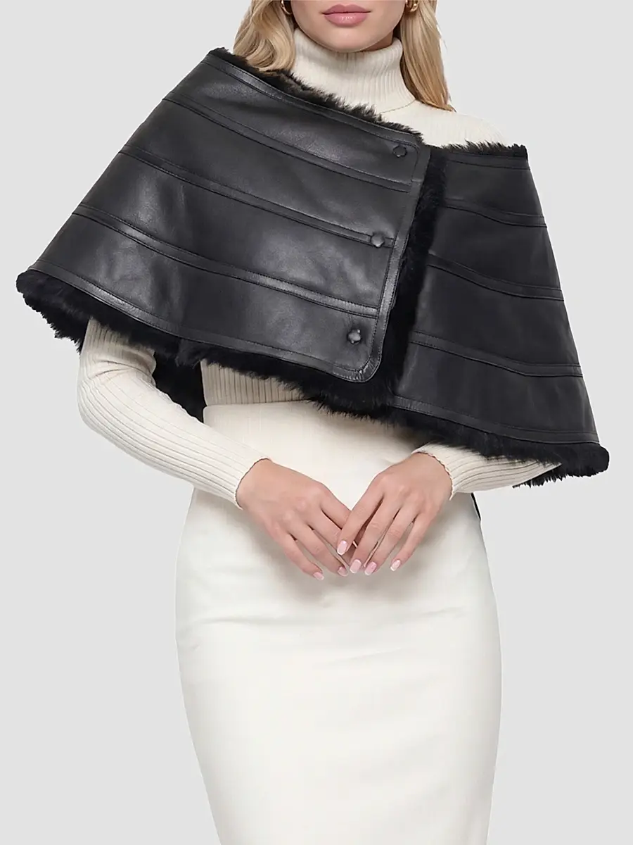 Gorski Women's Reversible Merinillo Lamb Cape | Thumbnail 6 Gorski Women's Reversible Merinillo Lamb Cape | Thumbnail 6