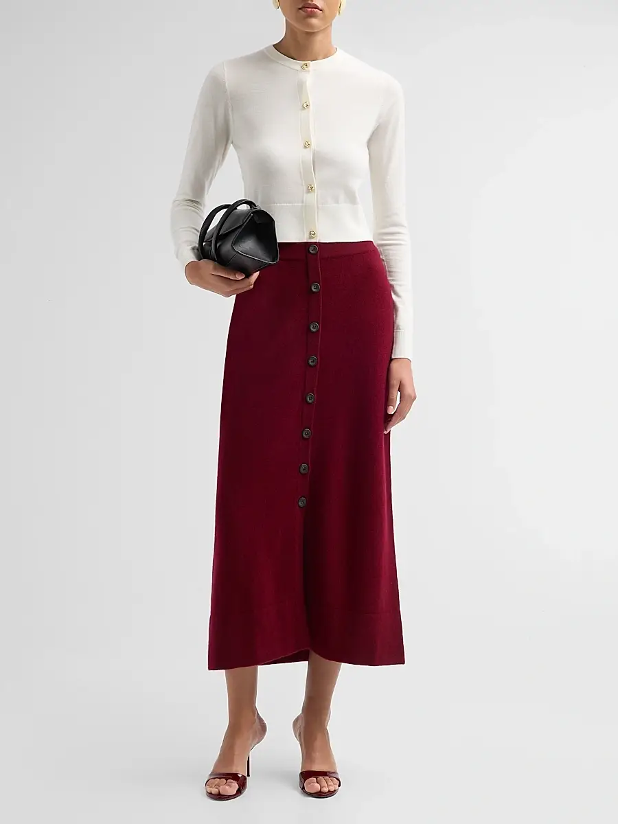 Altuzarra Women's Callahan Cashmere Button-Front Midi Skirt | Thumbnail 2 Altuzarra Women's Callahan Cashmere Button-Front Midi Skirt | Thumbnail 2
