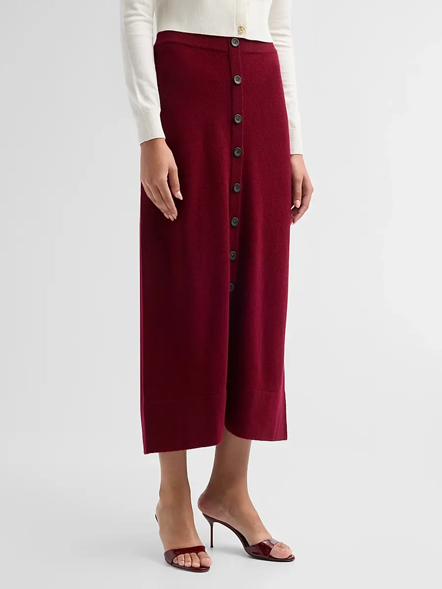 Altuzarra Women's Callahan Cashmere Button-Front Midi Skirt | Thumbnail 4 Altuzarra Women's Callahan Cashmere Button-Front Midi Skirt | Thumbnail 4