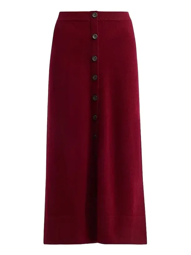 Women's Callahan Cashmere Button-Front Midi Skirt Women's Callahan Cashmere Button-Front Midi Skirt