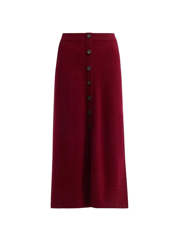 Altuzarra Women's Callahan Cashmere Button-Front Midi Skirt - Grenache - Size XL | Image 1 Altuzarra Women's Callahan Cashmere Button-Front Midi Skirt - Grenache - Size XL | Image 1
