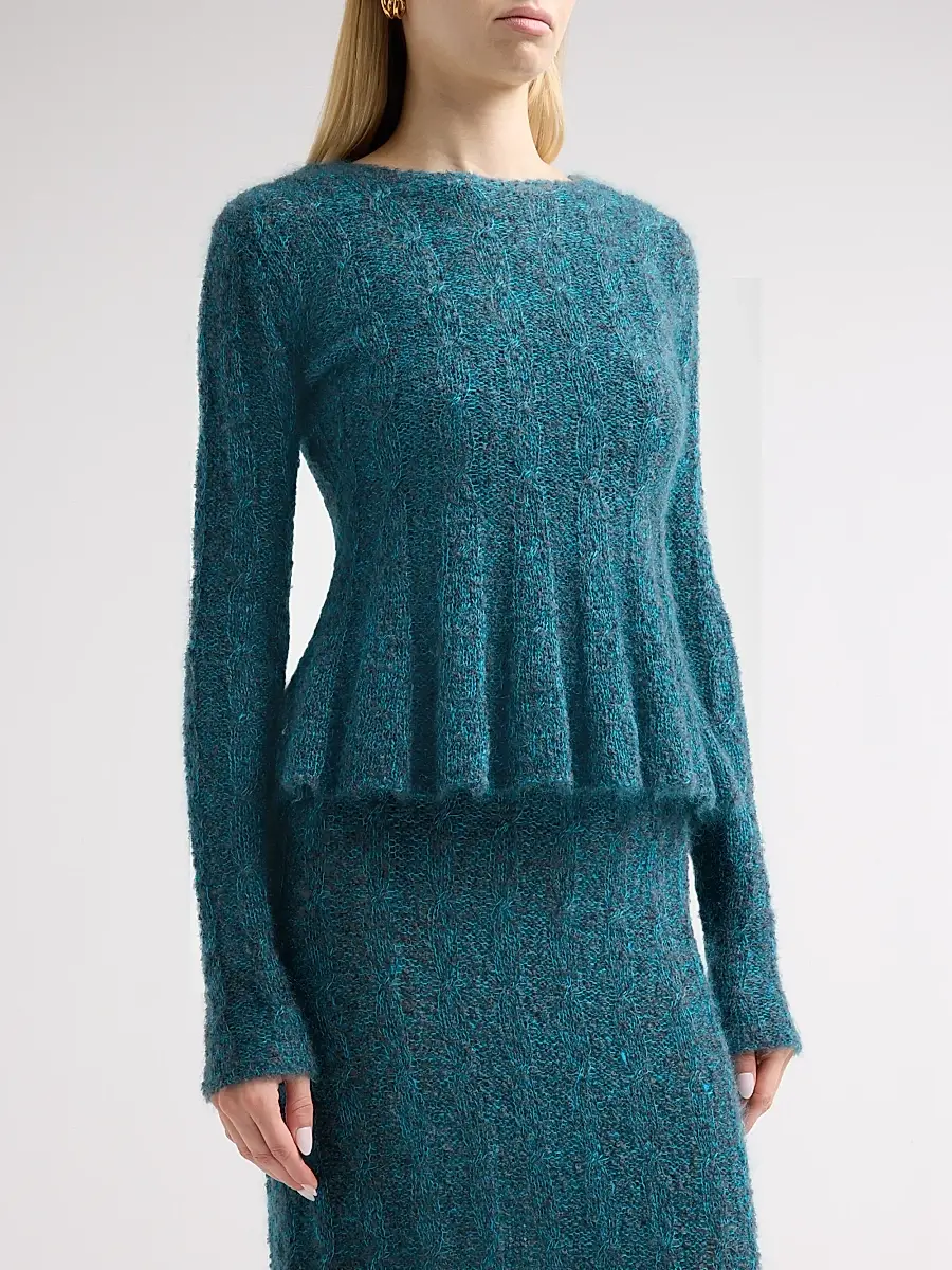 Proenza Schouler Women's Joelle Looped Mohair-Blend Top | Thumbnail 4