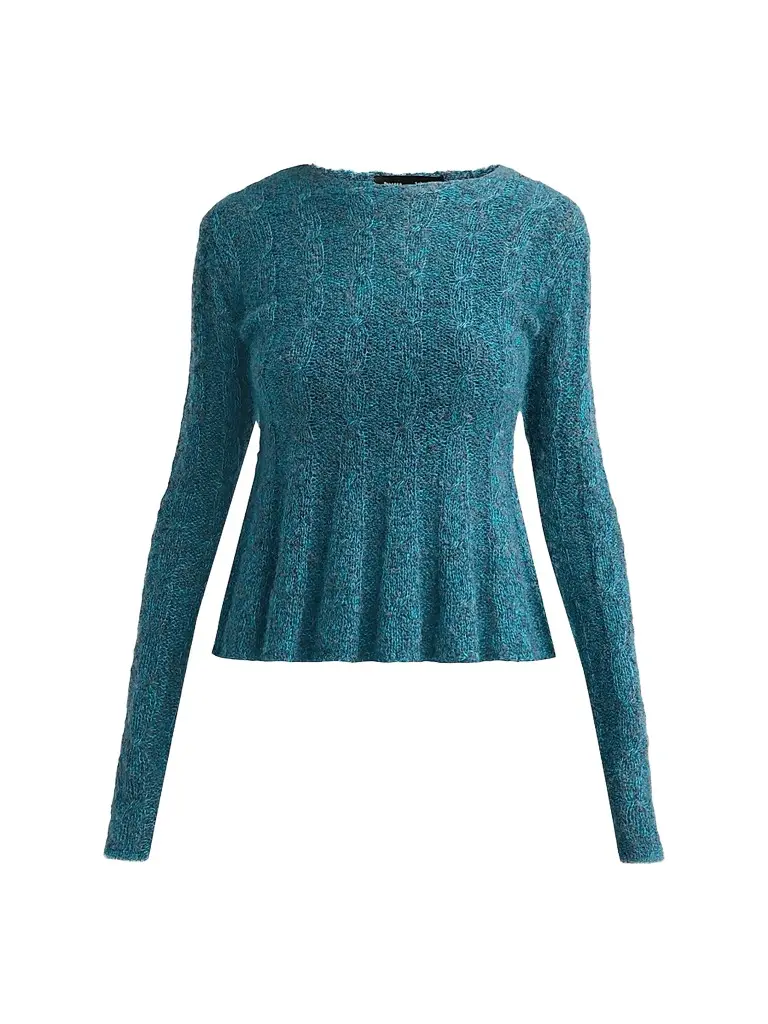 Proenza Schouler Women's Joelle Looped Mohair-Blend Top - Blue Multi - Size XL | Image 1 Proenza Schouler Women's Joelle Looped Mohair-Blend Top - Blue Multi - Size XL | Image 1