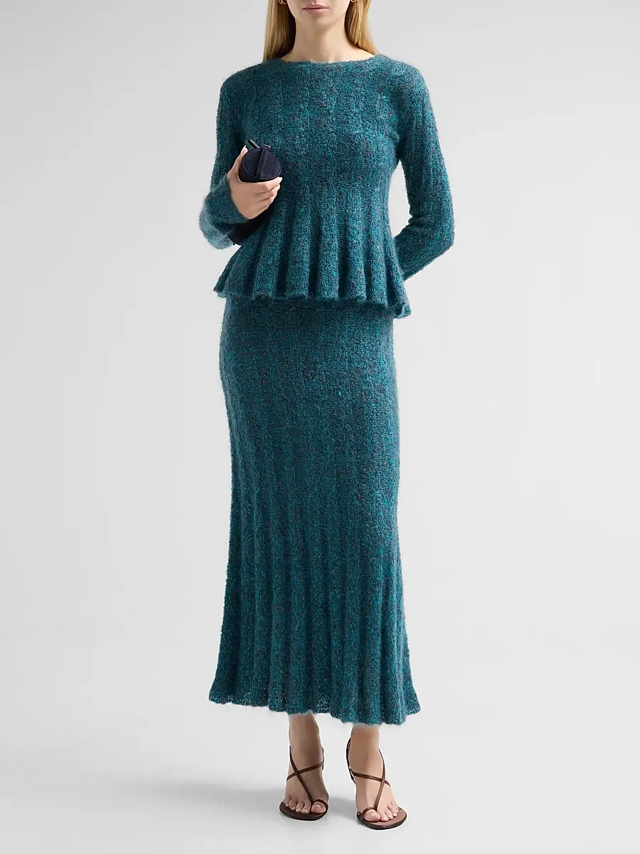Proenza Schouler Women's Joelle Looped Mohair-Blend Midi Skirt | Thumbnail 2 Proenza Schouler Women's Joelle Looped Mohair-Blend Midi Skirt | Thumbnail 2