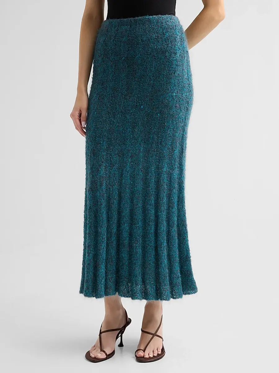 Proenza Schouler Women's Joelle Looped Mohair-Blend Midi Skirt | Thumbnail 4 Proenza Schouler Women's Joelle Looped Mohair-Blend Midi Skirt | Thumbnail 4