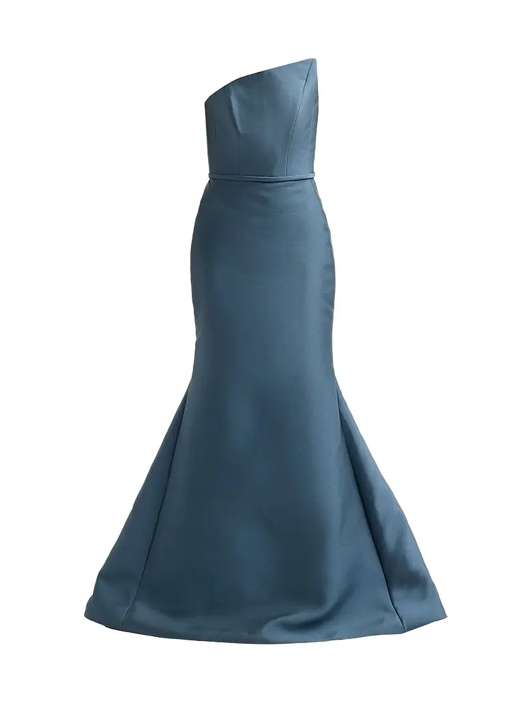 Amsale Women's Satin Asymmetric Bow Gown