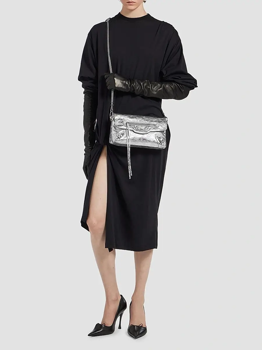 Balenciaga Women's Le City Clutch with Chain - Silver | Thumbnail 2 Balenciaga Women's Le City Clutch with Chain - Silver | Thumbnail 2