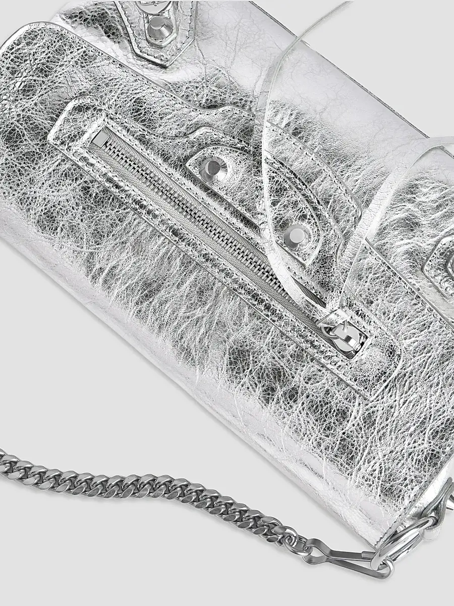 Balenciaga Women's Le City Clutch with Chain - Silver | Thumbnail 8 Balenciaga Women's Le City Clutch with Chain - Silver | Thumbnail 8