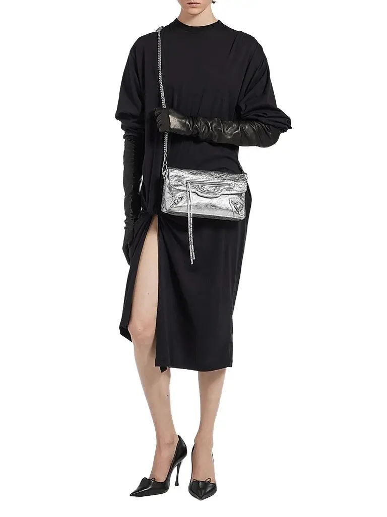 Balenciaga Women's Le City Clutch with Chain - Silver | Image 1 Balenciaga Women's Le City Clutch with Chain - Silver | Image 1