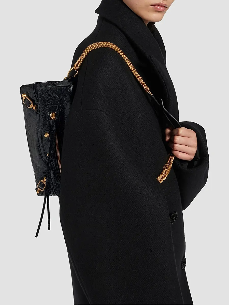 Balenciaga Women's Le City Clutch with Chain - Black | Thumbnail 4 Balenciaga Women's Le City Clutch with Chain - Black | Thumbnail 4