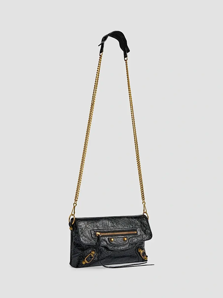 Balenciaga Women's Le City Clutch with Chain - Black | Thumbnail 7 Balenciaga Women's Le City Clutch with Chain - Black | Thumbnail 7