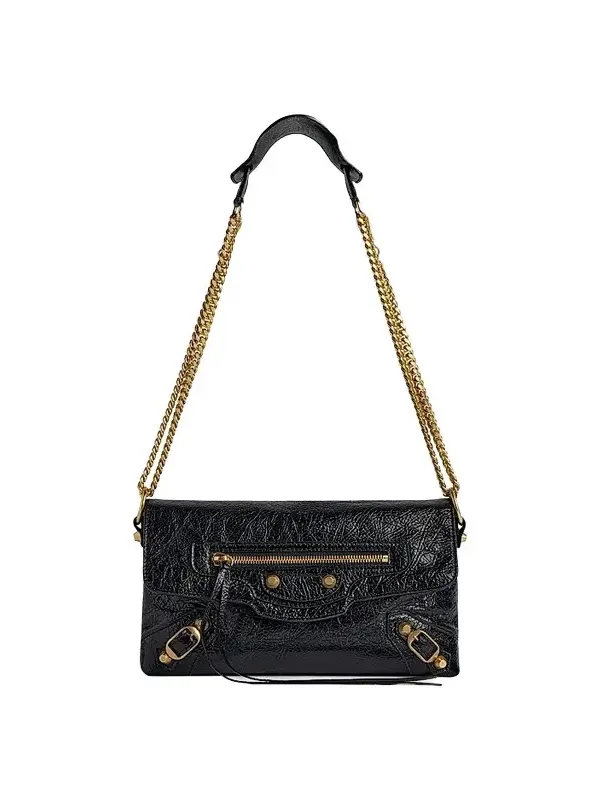 Women's Le City Clutch with Chain - Black