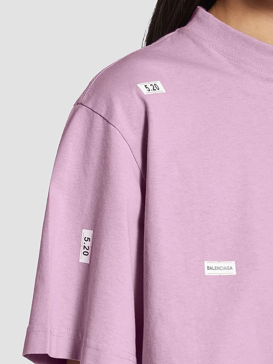 Balenciaga Women's Stickers Cropped T-Shirt | Thumbnail 6