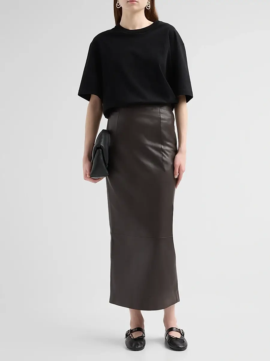 Loulou de Saison Women's Inga Leather Maxi Skirt | Thumbnail 2 Loulou de Saison Women's Inga Leather Maxi Skirt | Thumbnail 2