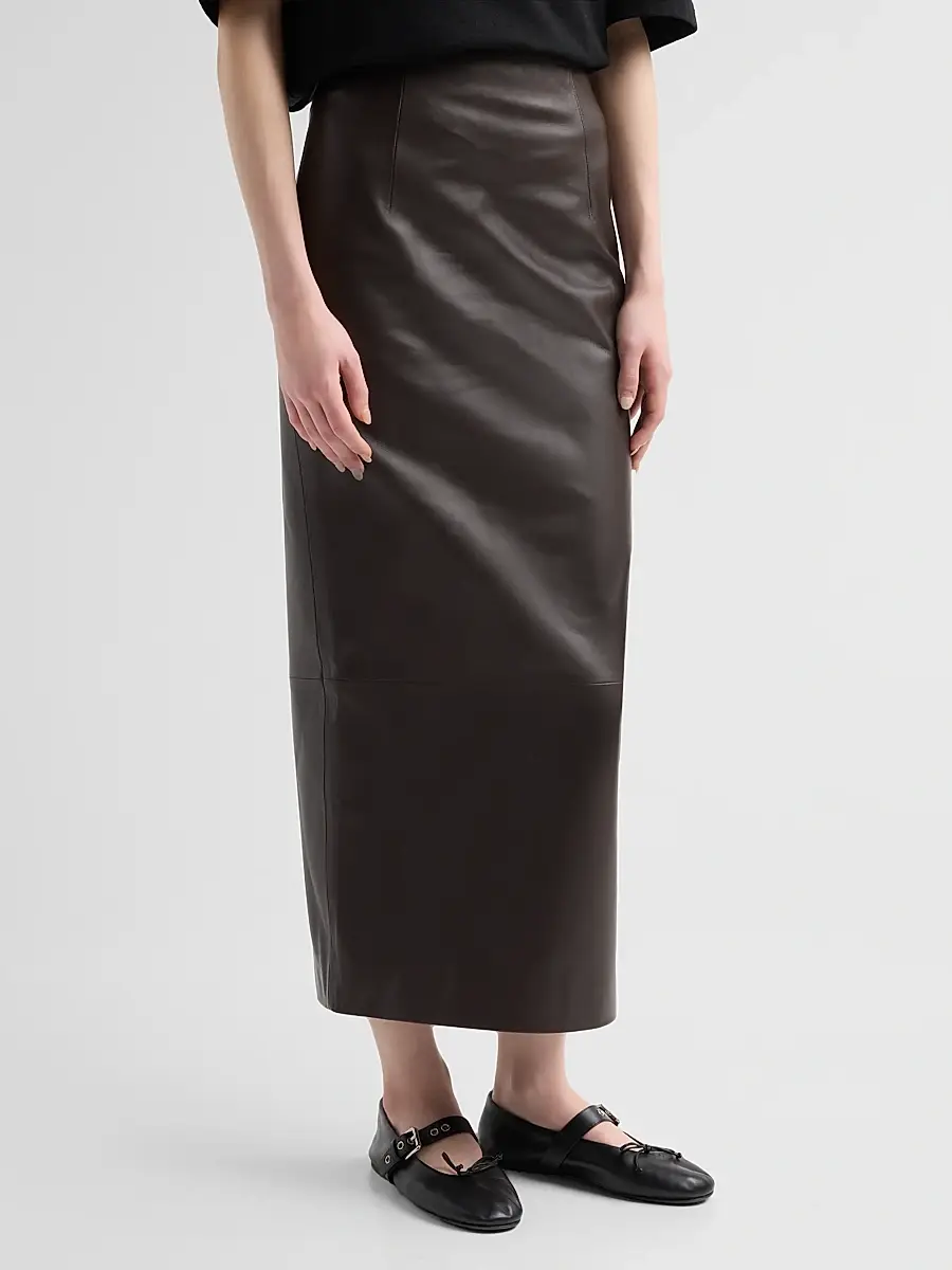 Loulou de Saison Women's Inga Leather Maxi Skirt | Thumbnail 4 Loulou de Saison Women's Inga Leather Maxi Skirt | Thumbnail 4