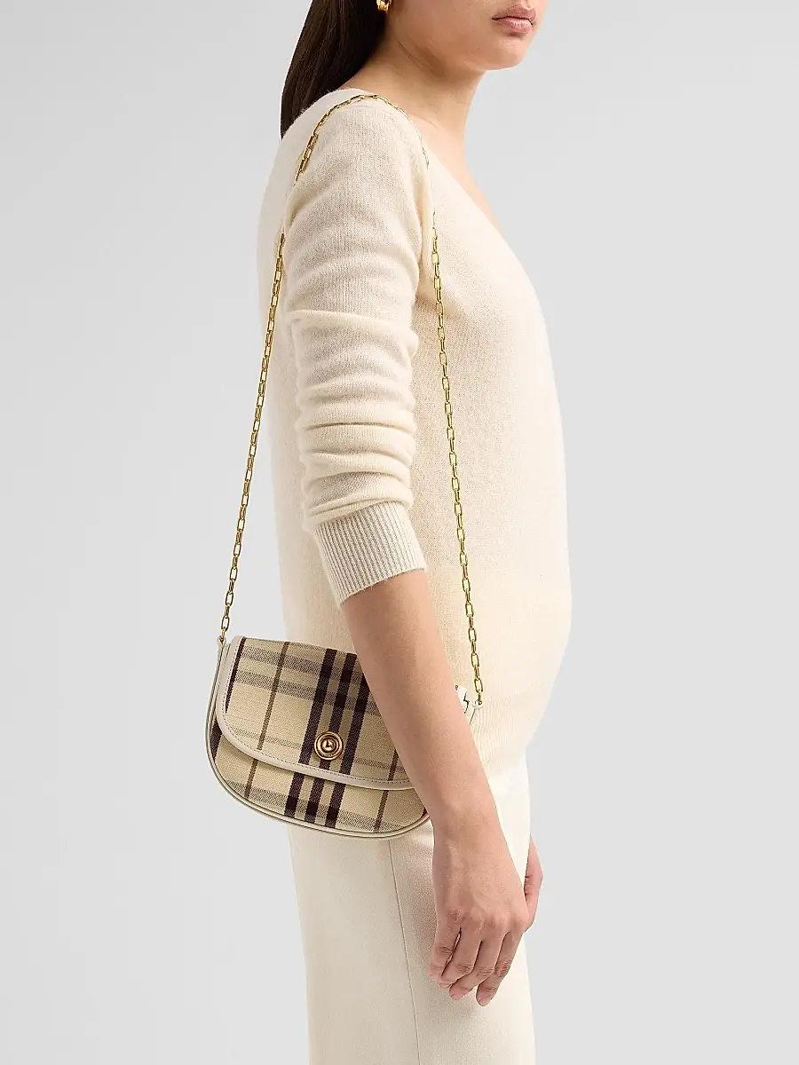 Burberry Women's Highlands Check Chain-Strap Crossbody Bag | Thumbnail 2 Burberry Women's Highlands Check Chain-Strap Crossbody Bag | Thumbnail 2