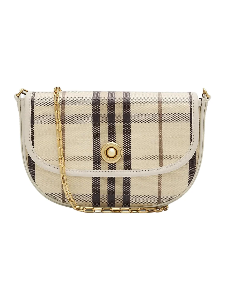 Burberry Women's Highlands Check Chain-Strap Crossbody Bag