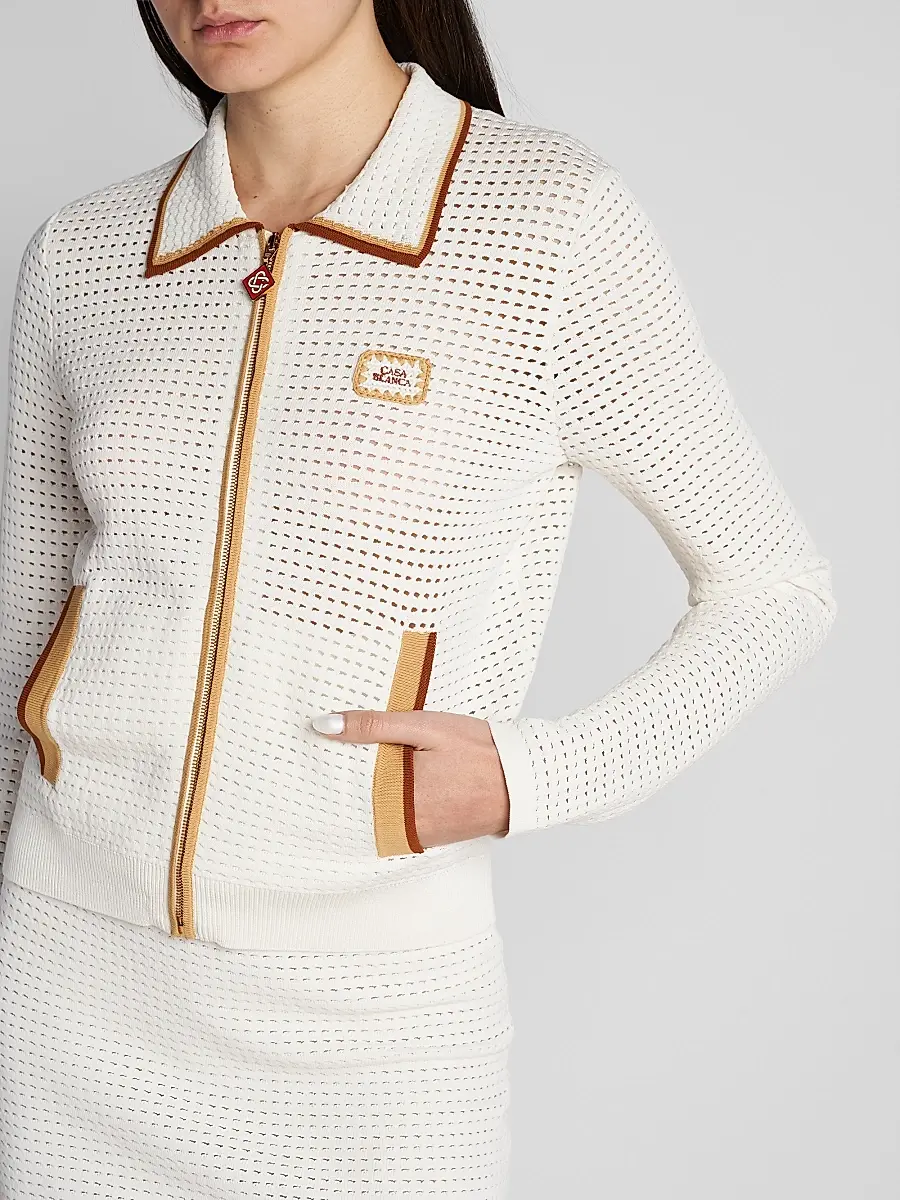Casablanca Women's Tuck-Stitch Cotton Jacket | Thumbnail 5 Casablanca Women's Tuck-Stitch Cotton Jacket | Thumbnail 5