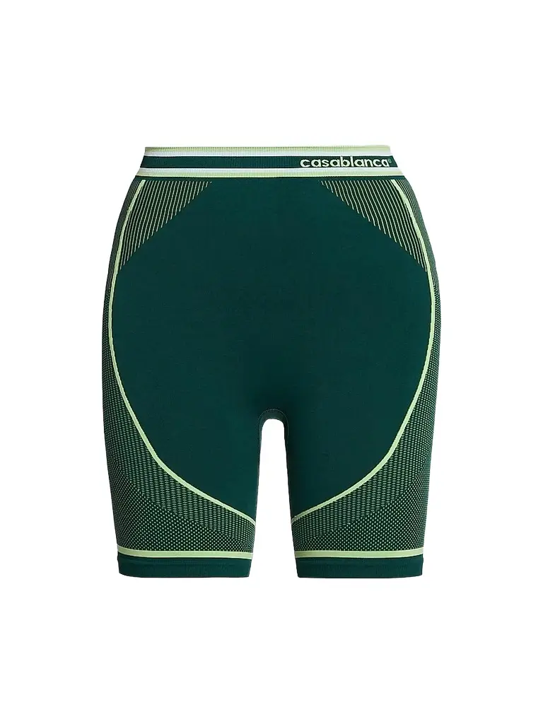 Casablanca Women's Logo-Print Seamless Cycling Shorts - Green | Image 1 Casablanca Women's Logo-Print Seamless Cycling Shorts - Green | Image 1