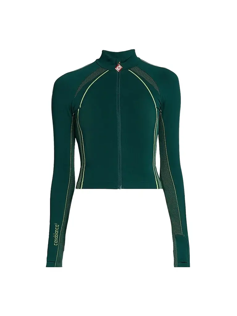 Casablanca Women's Seamless Performance Zip Up Jacket - Green | Image 1 Casablanca Women's Seamless Performance Zip Up Jacket - Green | Image 1