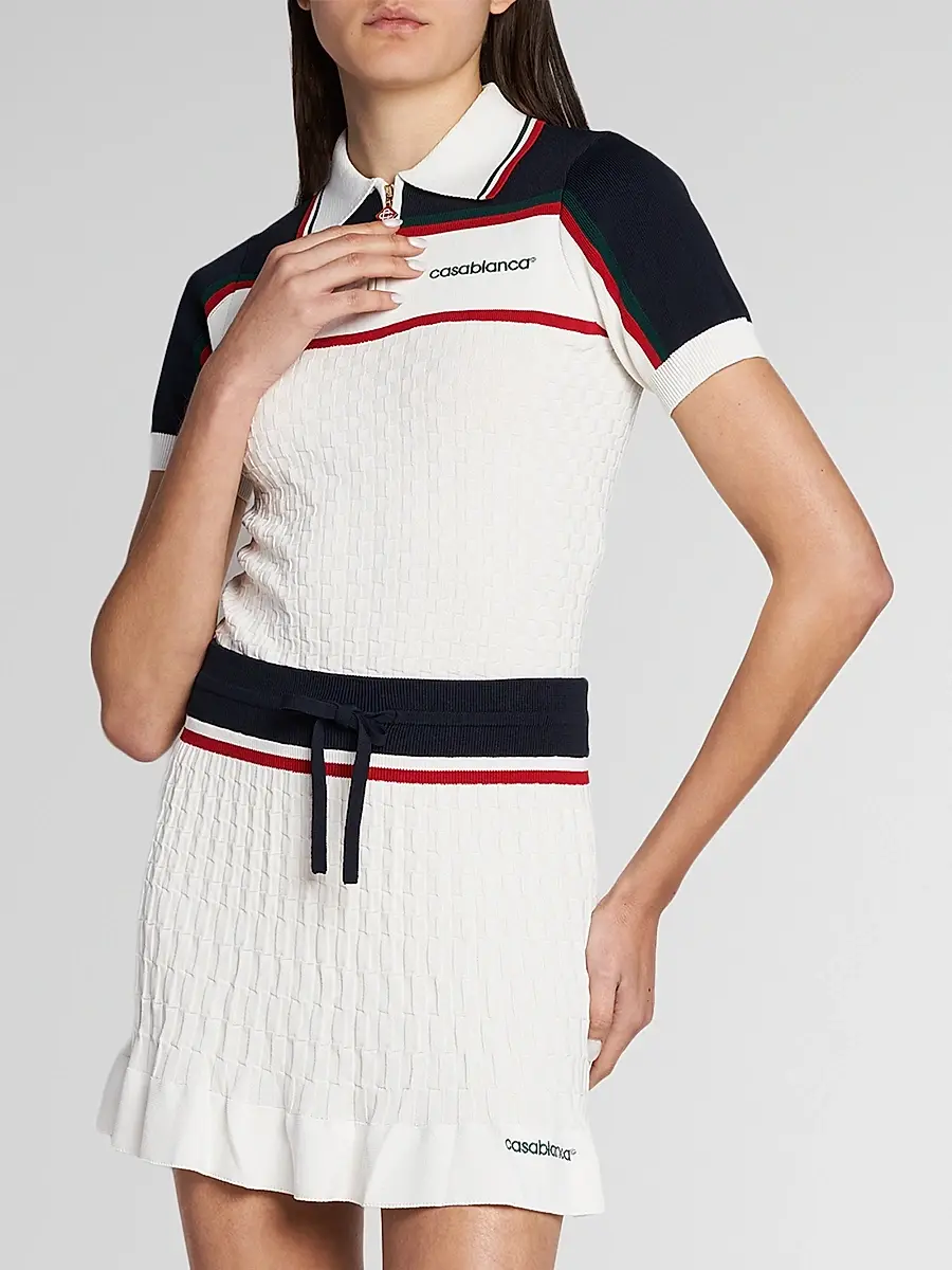 Casablanca Women's Cable-knit Quarter-Zip Polo Sweater | Thumbnail 4 Casablanca Women's Cable-knit Quarter-Zip Polo Sweater | Thumbnail 4