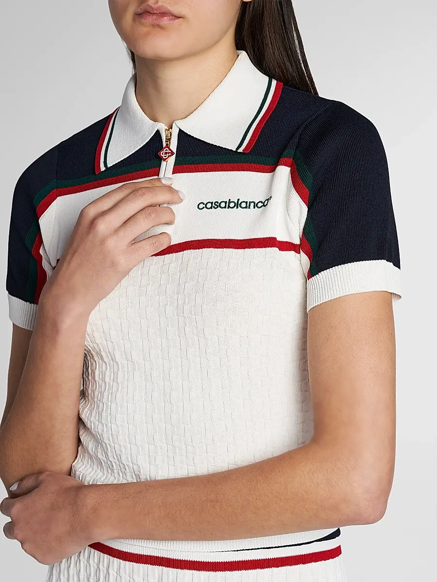Casablanca Women's Cable-knit Quarter-Zip Polo Sweater | Thumbnail 5 Casablanca Women's Cable-knit Quarter-Zip Polo Sweater | Thumbnail 5