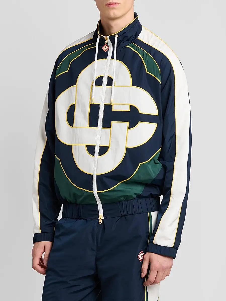 Casablanca Men's CC Applique Colorblock Windbreaker Jacket | Thumbnail 4 Casablanca Men's CC Applique Colorblock Windbreaker Jacket | Thumbnail 4