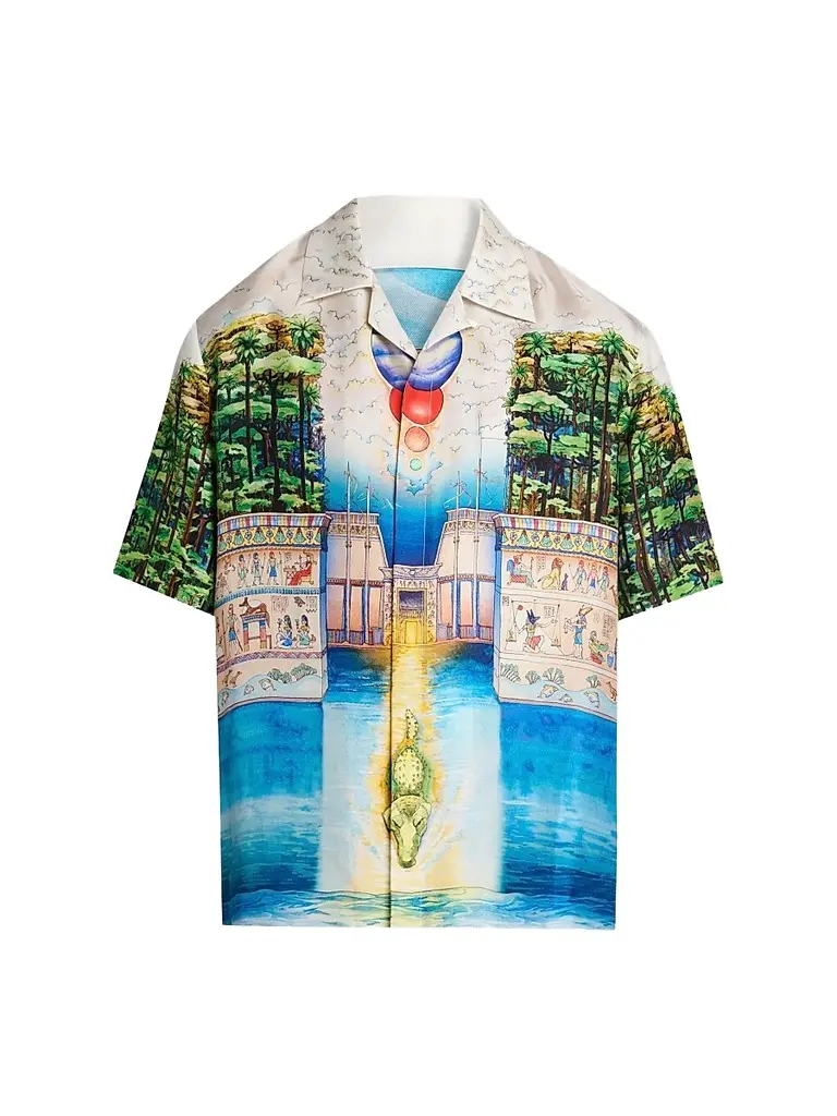 Casablanca Men's Trompe L'Oeil Camp Shirt - Size XXXL | Image 1 Casablanca Men's Trompe L'Oeil Camp Shirt - Size XXXL | Image 1