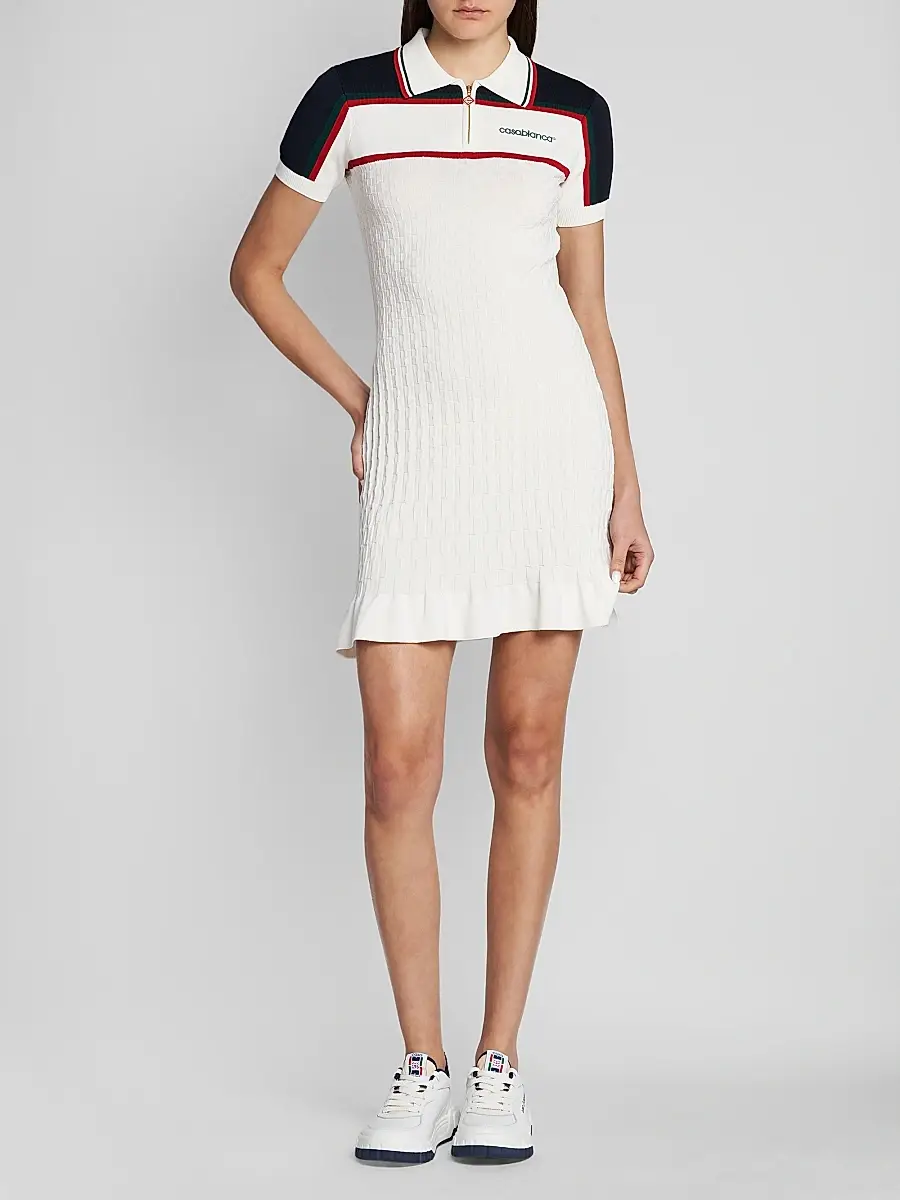 Casablanca Women's Logo Cable-Knit Tennis Minidress | Thumbnail 2