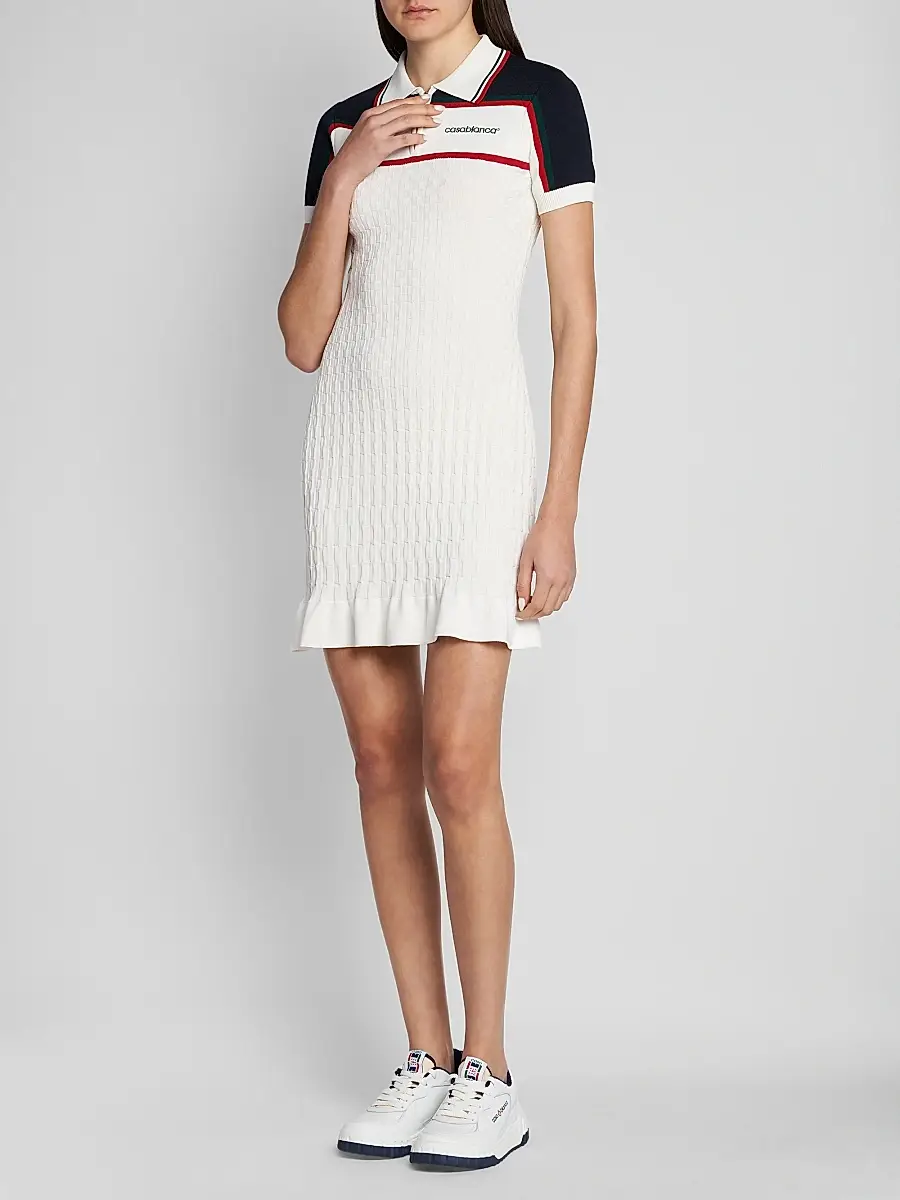 Casablanca Women's Logo Cable-Knit Tennis Minidress | Thumbnail 4