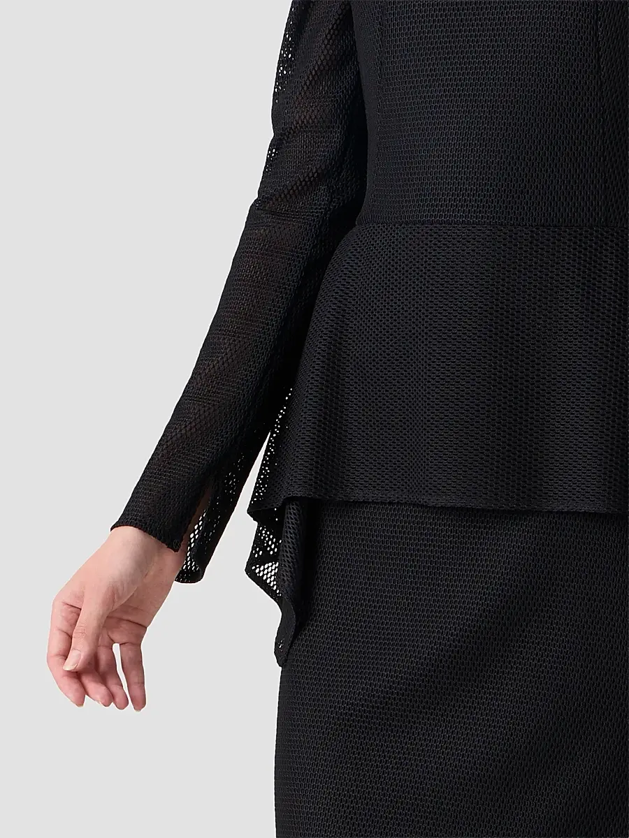 Akris Women's Mesh Draped Crewneck Midi-Dress | Thumbnail 4 Akris Women's Mesh Draped Crewneck Midi-Dress | Thumbnail 4