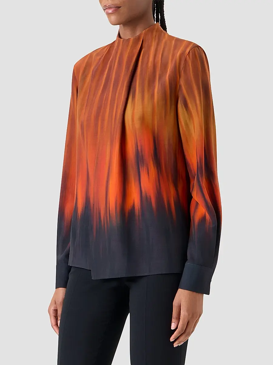 Akris Women's Silk Ombré Blouse | Thumbnail 6 Akris Women's Silk Ombré Blouse | Thumbnail 6