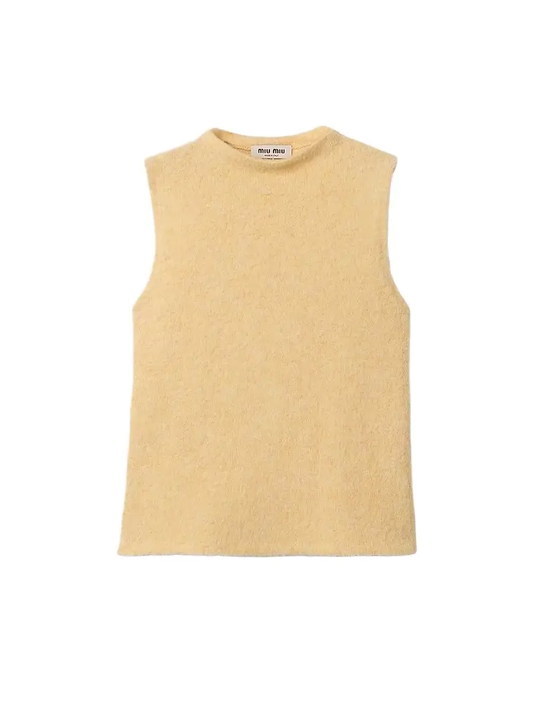 Miu Miu Women's Wool Vest - Yellow | Image 1 Miu Miu Women's Wool Vest - Yellow | Image 1