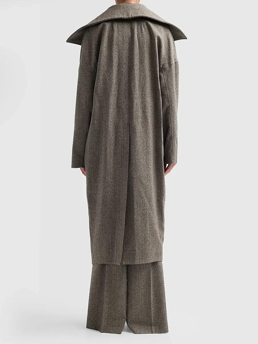 Rick Owens Women's Dracucollar Belted Wool Coat | Thumbnail 3
