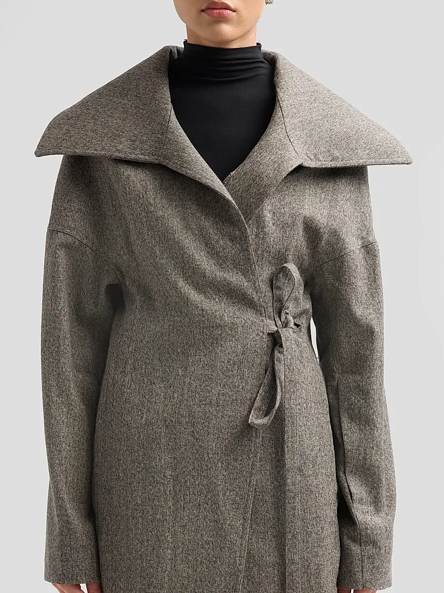 Rick Owens Women's Dracucollar Belted Wool Coat | Thumbnail 5