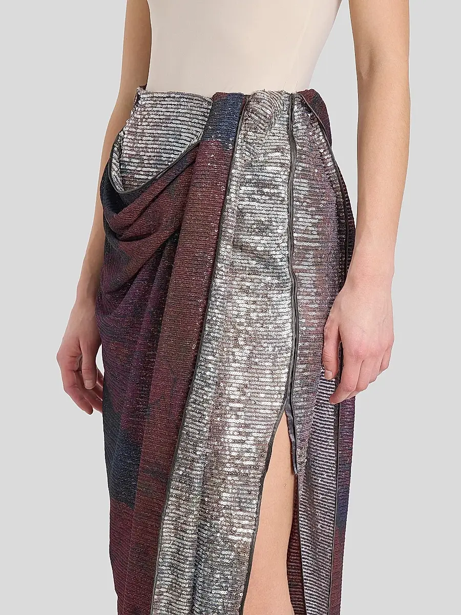 Maison Margiela Women's Sequined Draped Midi Skirt | Thumbnail 5 Maison Margiela Women's Sequined Draped Midi Skirt | Thumbnail 5