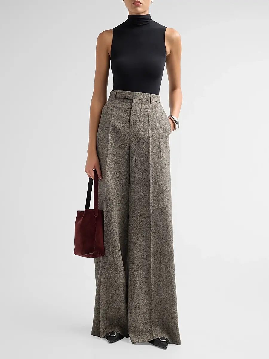Rick Owens Women's Wide-Leg Tailored Wool Pants | Thumbnail 2 Rick Owens Women's Wide-Leg Tailored Wool Pants | Thumbnail 2