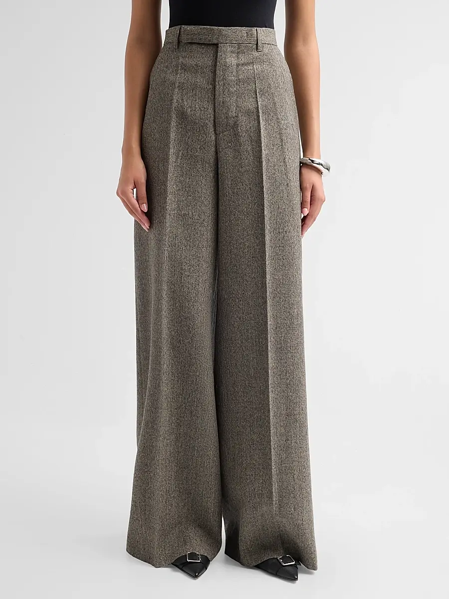 Rick Owens Women's Wide-Leg Tailored Wool Pants | Thumbnail 4 Rick Owens Women's Wide-Leg Tailored Wool Pants | Thumbnail 4