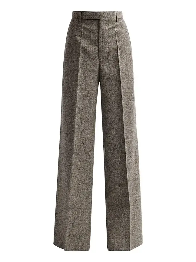 Women's Wide-Leg Tailored Wool Pants