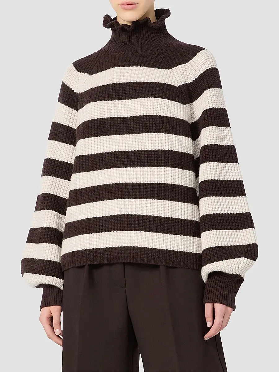 Max Mara Women's Relaxed Cut Wool and Cashmere Sweater - Dark Brown | Thumbnail 3 Max Mara Women's Relaxed Cut Wool and Cashmere Sweater - Dark Brown | Thumbnail 3