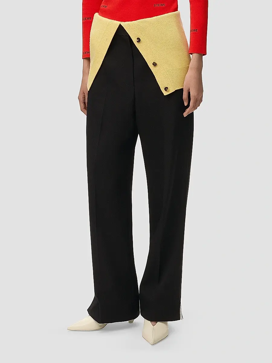 Loewe Women's Removable Flap-Waist Wool-Blend Trousers | Thumbnail 4 Loewe Women's Removable Flap-Waist Wool-Blend Trousers | Thumbnail 4