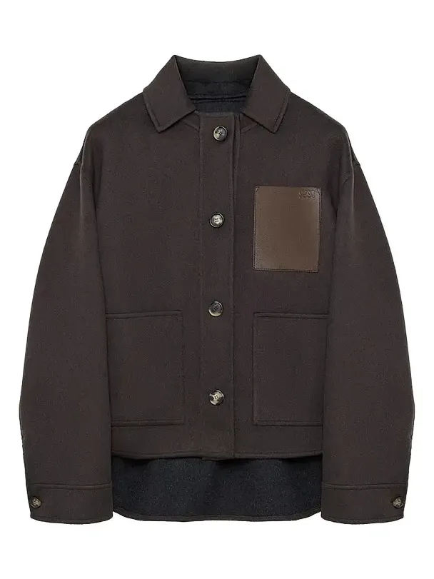 Loewe Women's Collared Wool-Cashmere Workwear Jacket