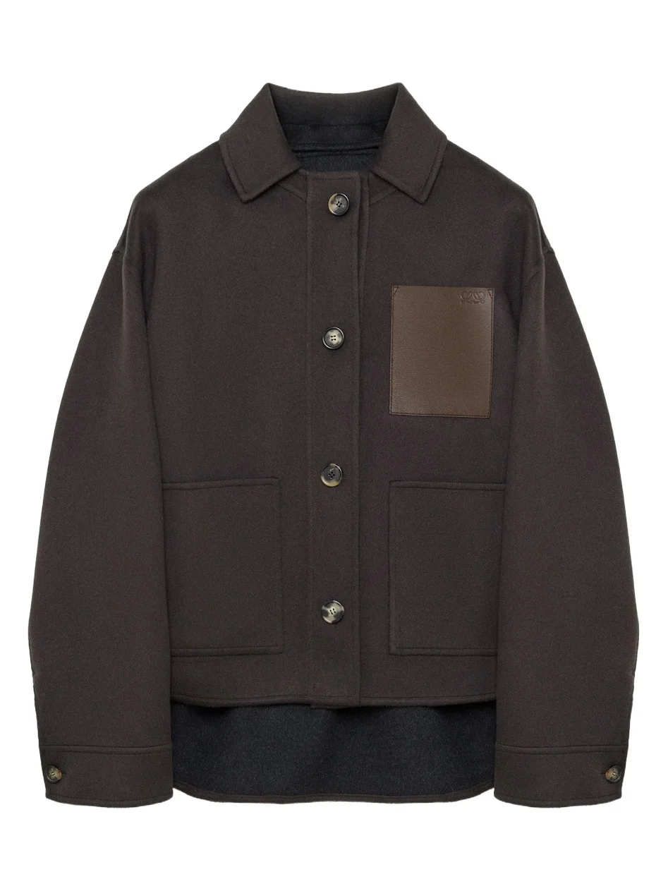 Loewe Women's Collared Wool-Cashmere Workwear Jacket