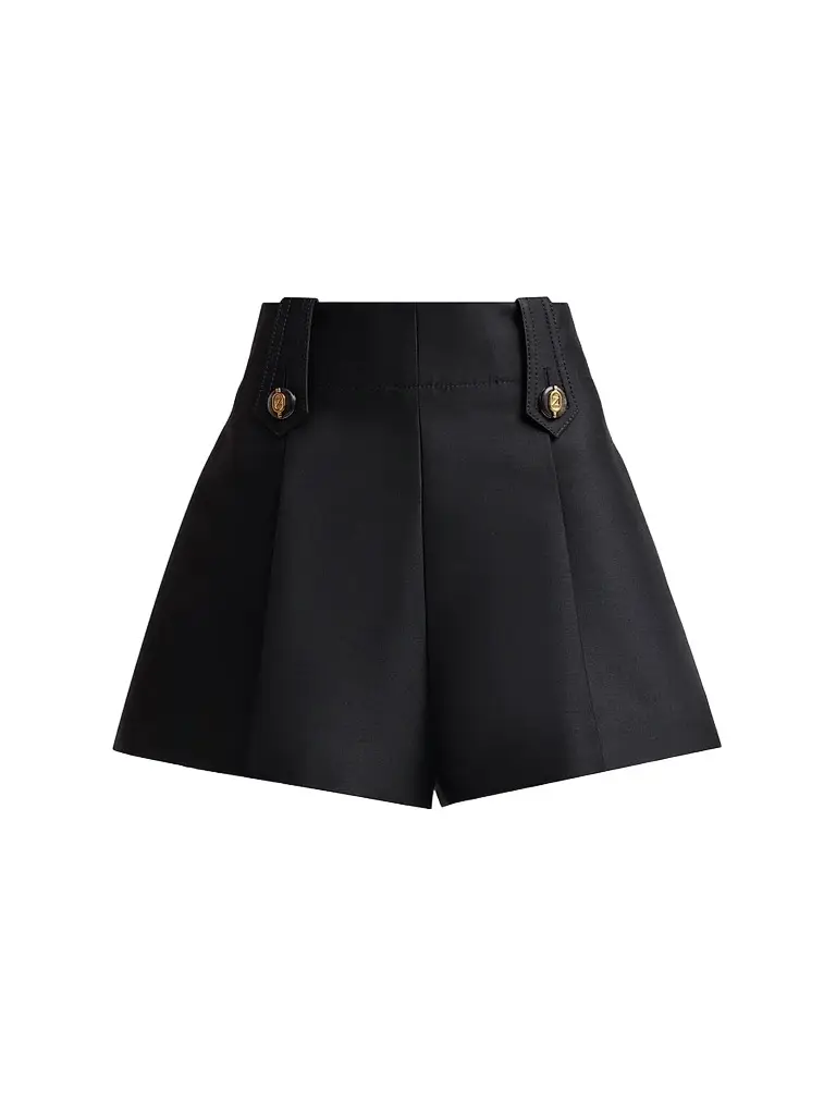 Zimmermann Women's Valiant Wool-Silk Tailored Shorts - Black | Image 1 Zimmermann Women's Valiant Wool-Silk Tailored Shorts - Black | Image 1