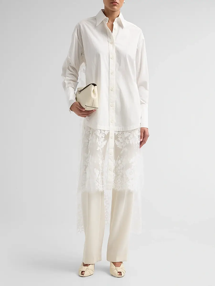 Zimmermann Women's Valiant Lace Cotton Tunic Shirt | Thumbnail 2 Zimmermann Women's Valiant Lace Cotton Tunic Shirt | Thumbnail 2