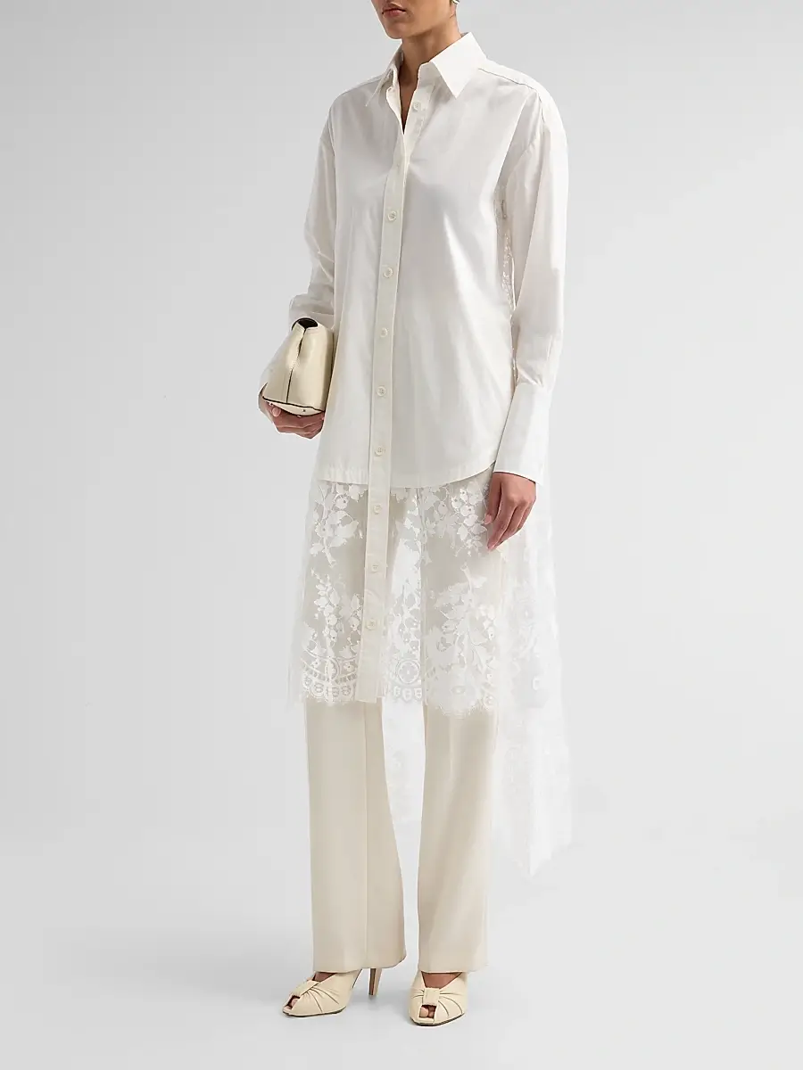 Zimmermann Women's Valiant Lace Cotton Tunic Shirt | Thumbnail 4 Zimmermann Women's Valiant Lace Cotton Tunic Shirt | Thumbnail 4