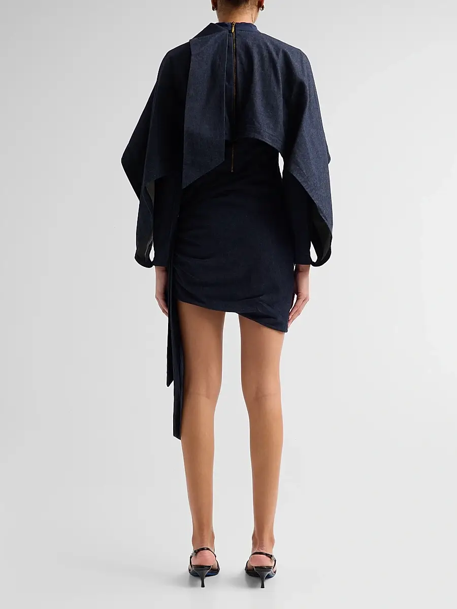 Zimmermann Women's Valiant Draped Denim Mini Dress | Thumbnail 3 Zimmermann Women's Valiant Draped Denim Mini Dress | Thumbnail 3