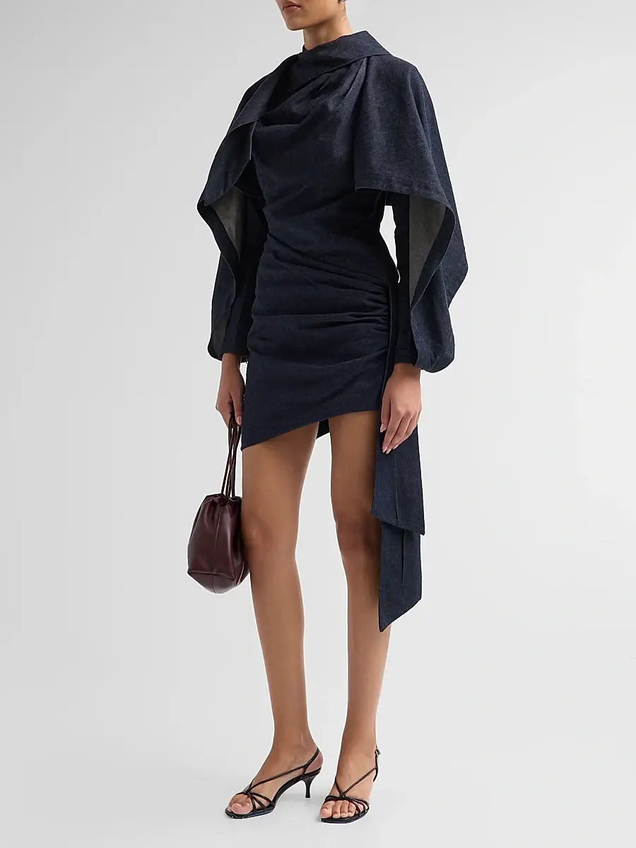 Zimmermann Women's Valiant Draped Denim Mini Dress | Thumbnail 4 Zimmermann Women's Valiant Draped Denim Mini Dress | Thumbnail 4