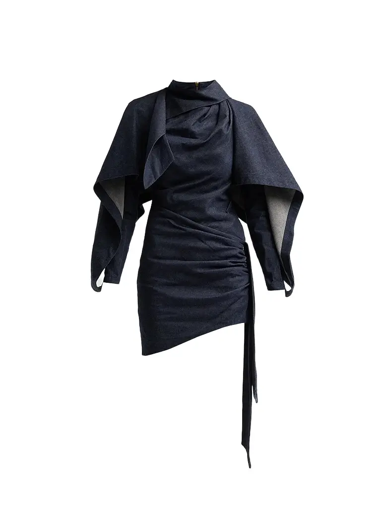 Zimmermann Women's Valiant Draped Denim Mini Dress - Night Sky | Image 1 Zimmermann Women's Valiant Draped Denim Mini Dress - Night Sky | Image 1