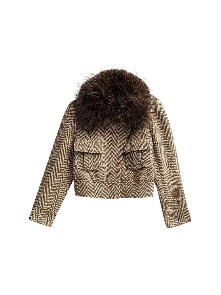 Zimmermann Women's Valiant Faux Fur Collar Biker Jacket | Image 1 Zimmermann Women's Valiant Faux Fur Collar Biker Jacket | Image 1
